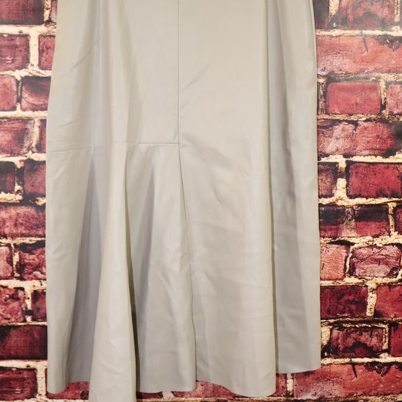 Chico's Size 0.5 XS Leather skirt Tan Hi-Lo skirt - Picture 5 of 8